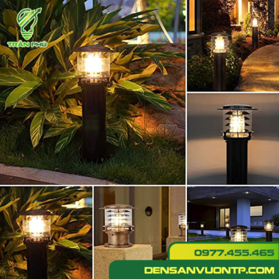 đèn trụ sân vườn đầu nấm tán quang