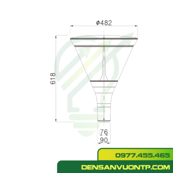 đèn trụ chiếu sáng chóp tam giác