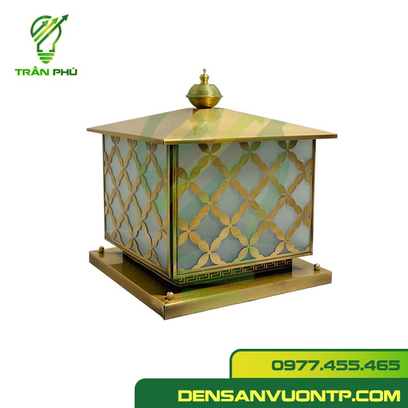 Đèn trụ cổng vuông đồng TP5004